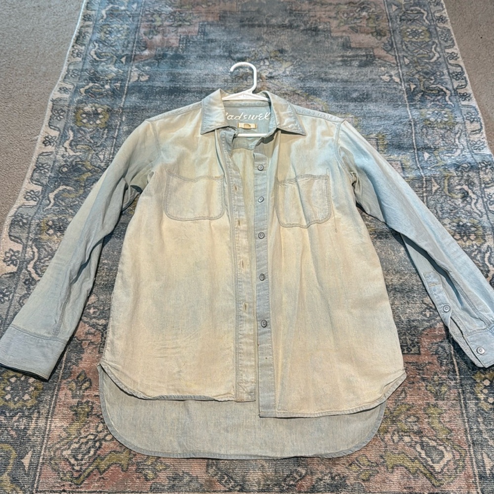 Madewell chambray light denim button down shirt